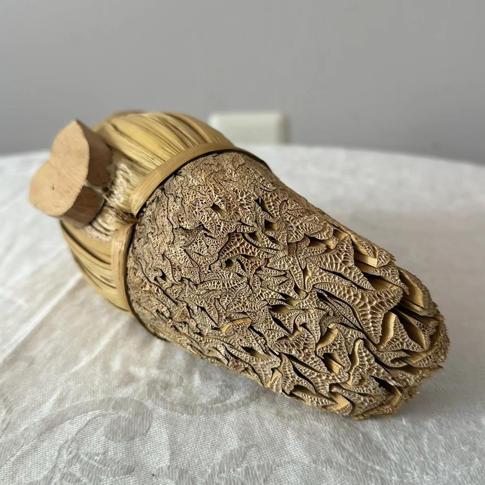 Handmade Wood Straw Duck Statue Art Deco
